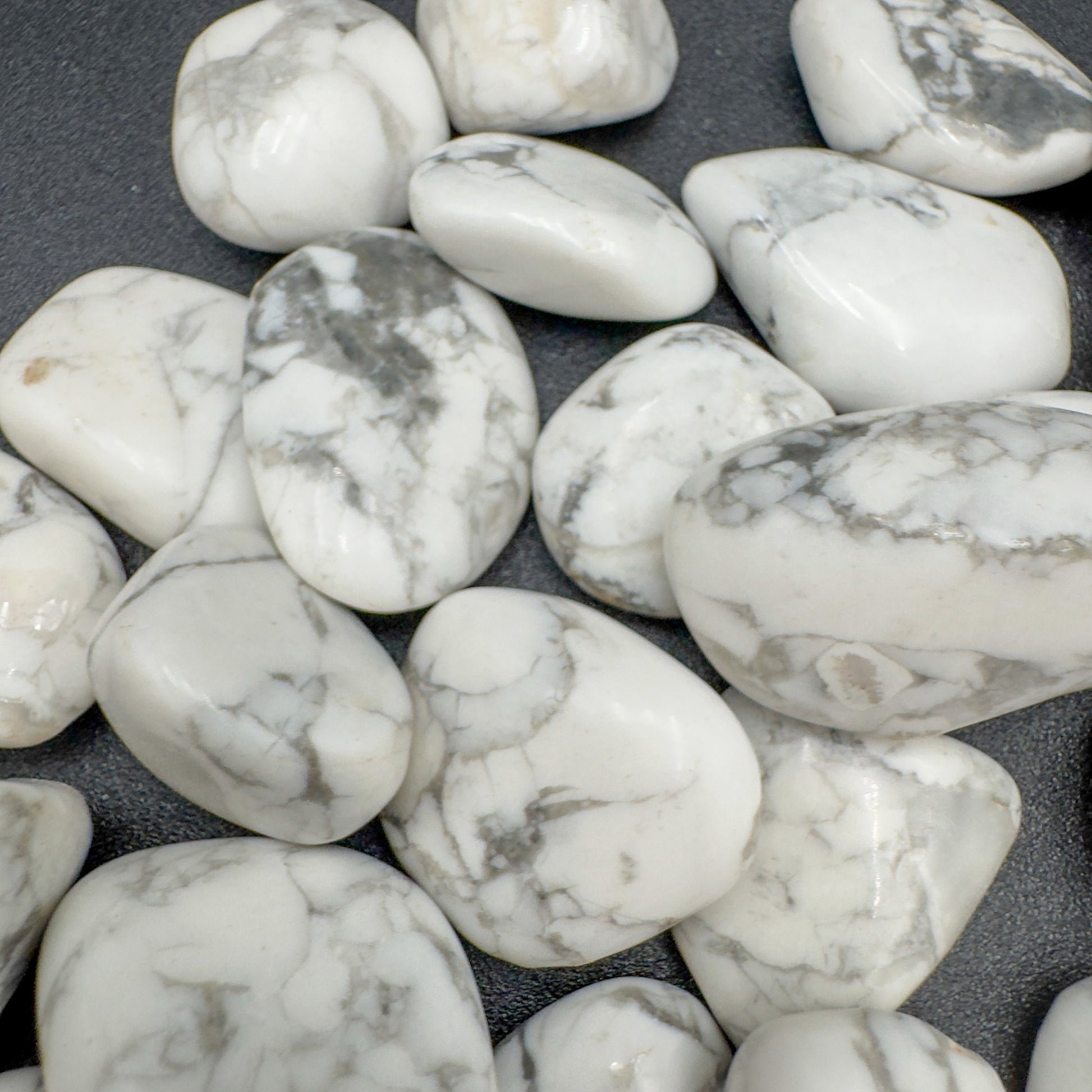 Bulk Howlite tumbled stones from Zimbabwe, White, Gray stones for Meditation