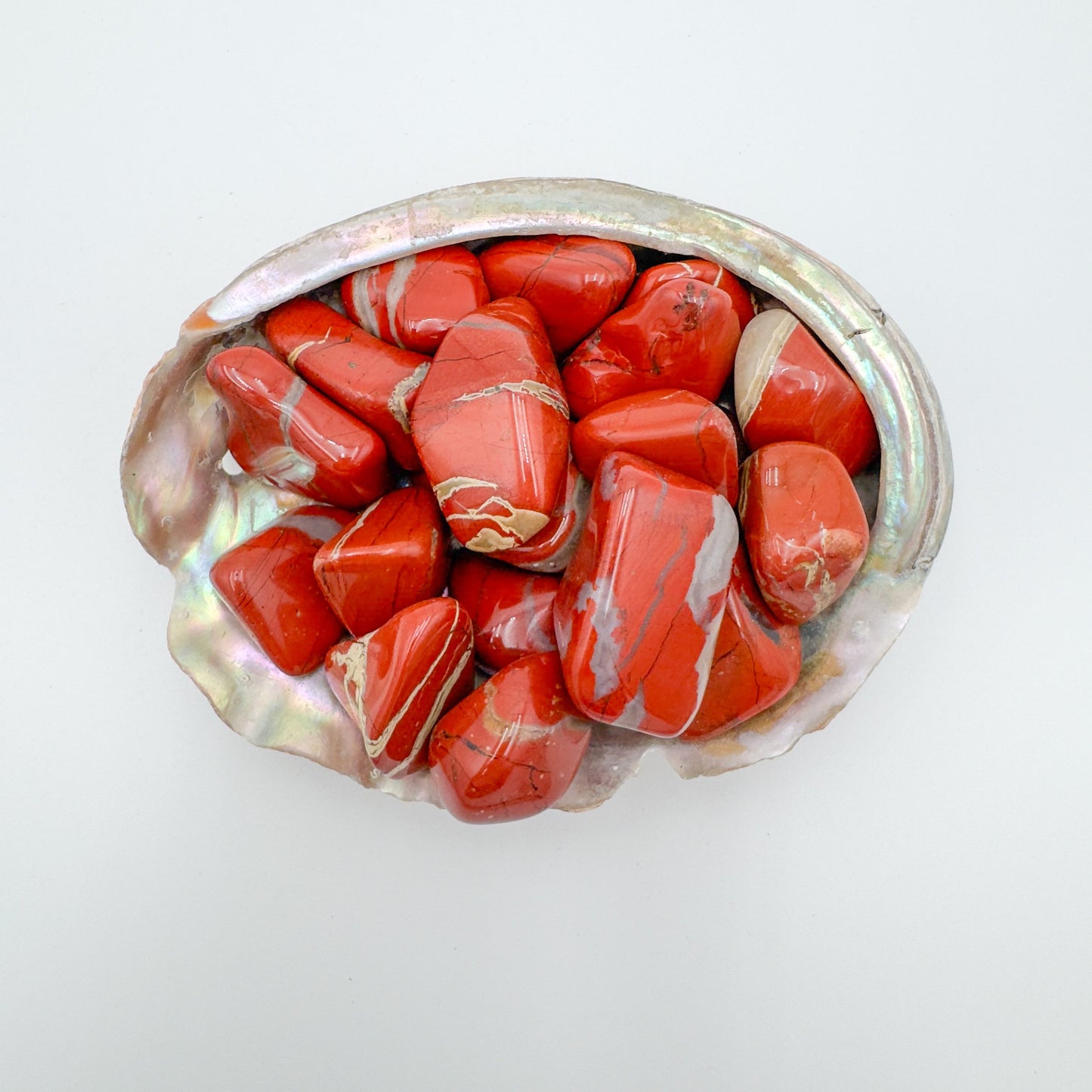 Red Jasper tumbled stone in Red tones, ethically sourced from South Africa for Confidence and Protection