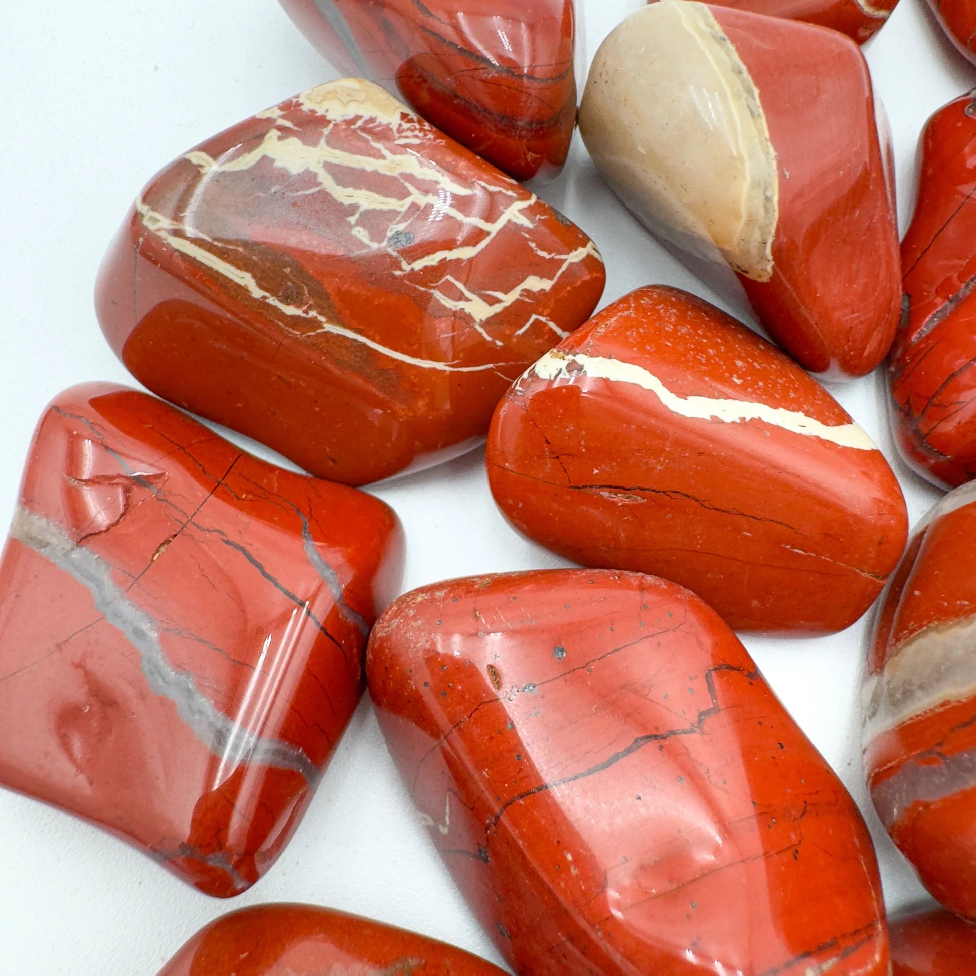 Bulk Red Jasper tumbled stones from South Africa, Red stones for Confidence