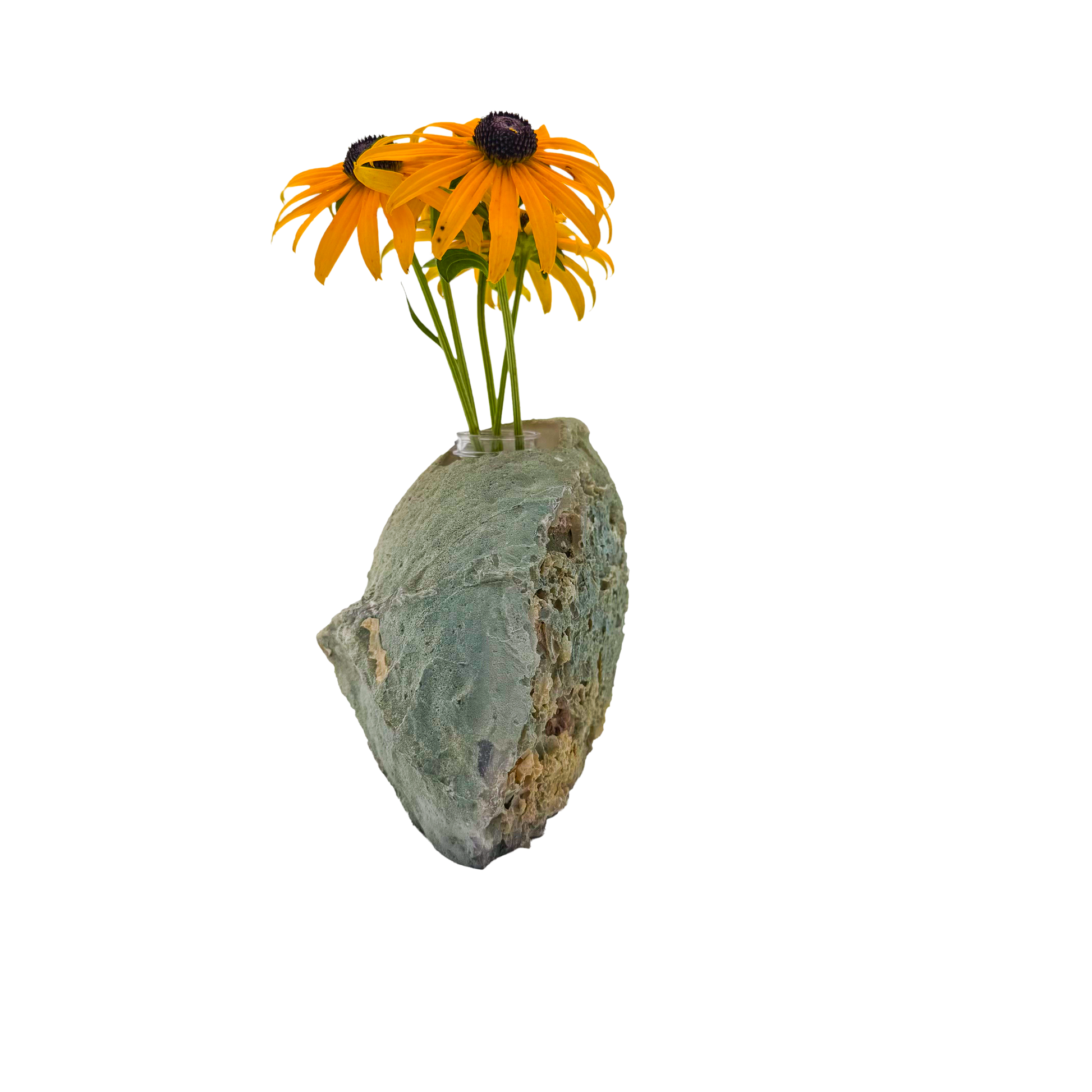 Agate crystal vase with concentric banding and crystalline quartz center, A grade, Minas Gerais Brazil, view 6