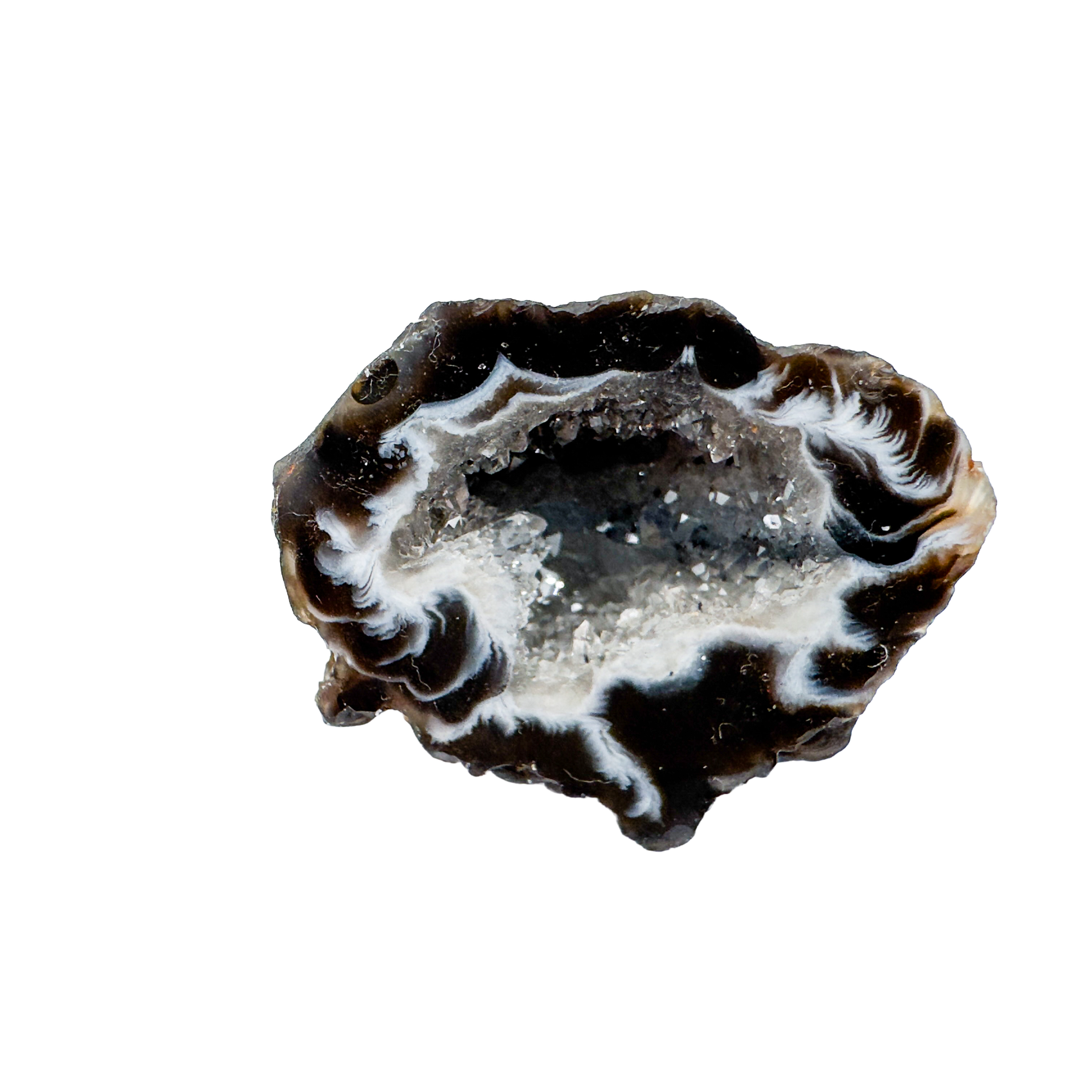 Selection of Brazilian Agate raw mini geodes showing characteristic chalcedony banding and natural matrix