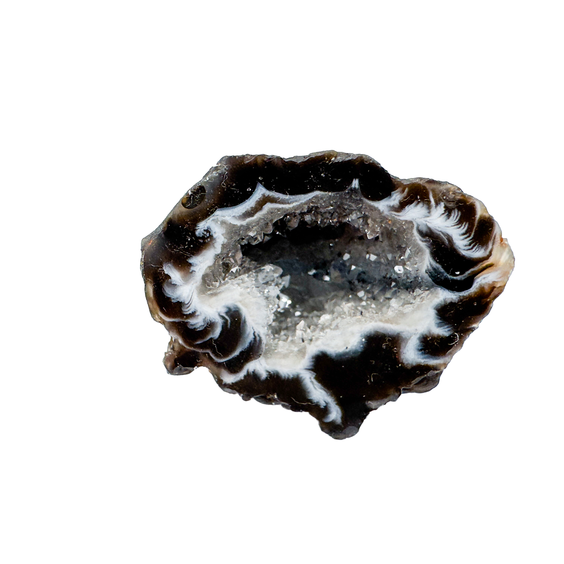 Selection of Brazilian Agate raw mini geodes showing characteristic chalcedony banding and natural matrix