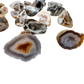 Agate mini geode cluster showing concentric chalcedony banding, ethically sourced from Brazil by Beyond Bohemian
