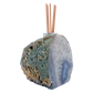 Agate stone reed diffuser showing natural rind alongside the polished banded face