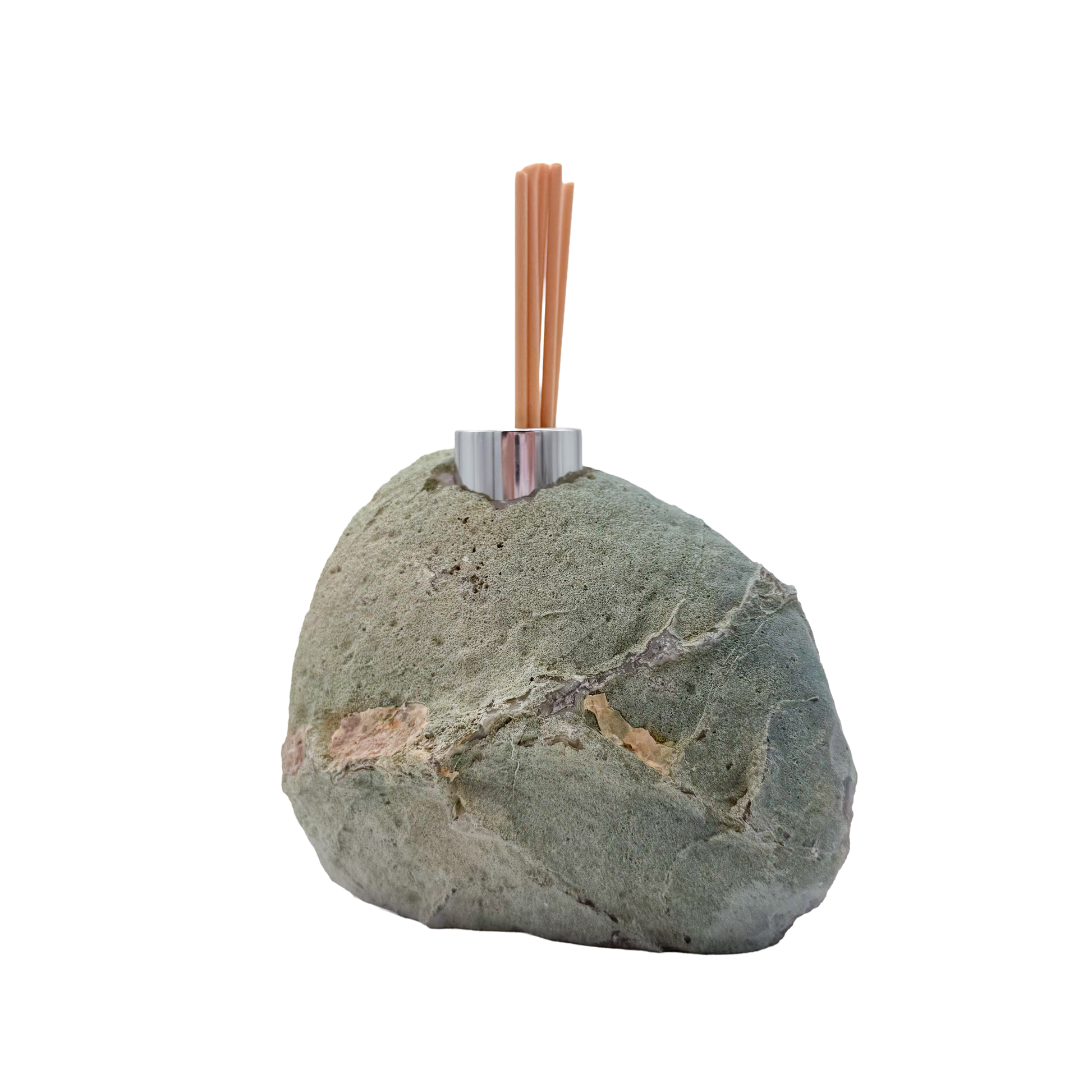 Agate reed diffuser back face, natural unpolished volcanic rind