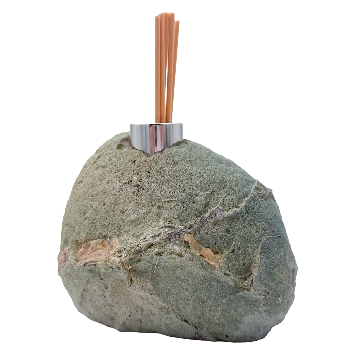 Agate reed diffuser back face, natural unpolished volcanic rind