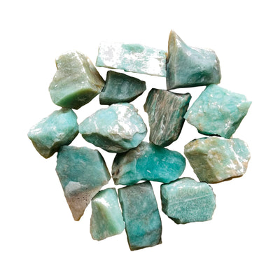 Raw Amazonite Crystals to support Anxiety Relief, Calm & Communication — blue rough natural, A grade Brazil-sourced