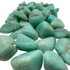 Additional angle of Amazonite tumbled stone, AA Grade, sourced from Minas Gerais, Brazil. Traditionally used for stress relief.