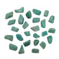 Blue-green Amazonite tumbled stones, AA grade from Mozambique, on a white background