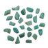 Blue-green Amazonite tumbled stones, AA grade from Mozambique, on a white background