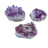 Natural amethyst cluster candle holders from Minas Gerais Brazil, flat cut bases