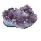 Single amethyst candle holder, wide natural crystal cluster with untreated purple points
