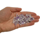 Natural light context of Amethyst stone, from Toliara, Madagascar, showing the wear and finish.