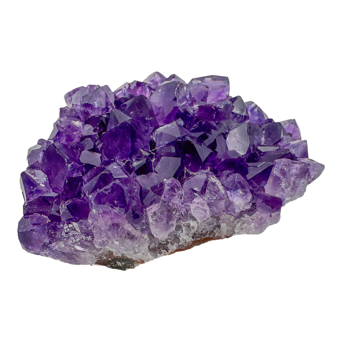 Deep violet amethyst cluster from Artigas Uruguay with sharp druzy points