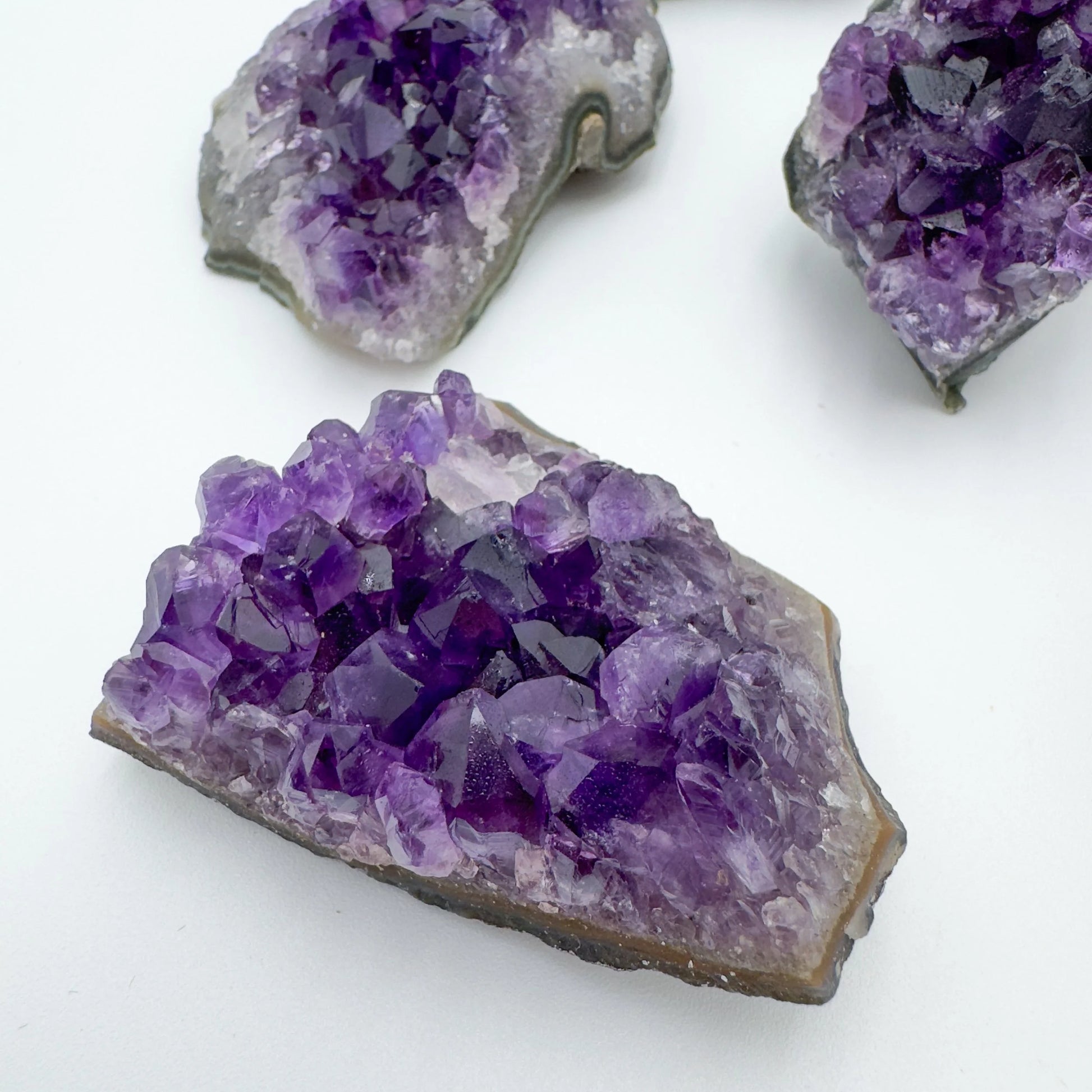 Bird's-eye view of Grade AA Amethyst specimen, for Stress Relief, showing characteristic patterning.