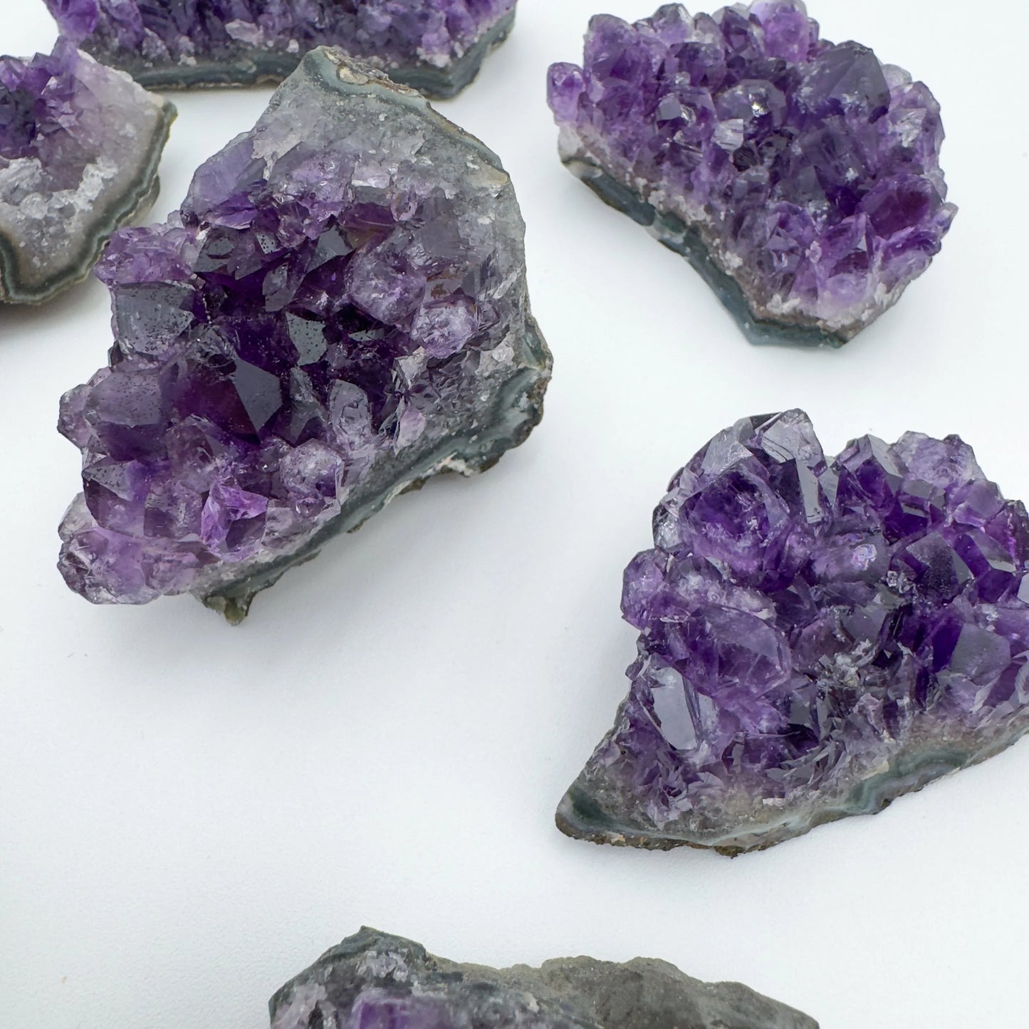 Rear view of purple Amethyst specimen, kept close for Stress Relief, showing tight grain.