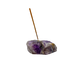 Polished Amethyst incense holder from Brazil, alternate view
