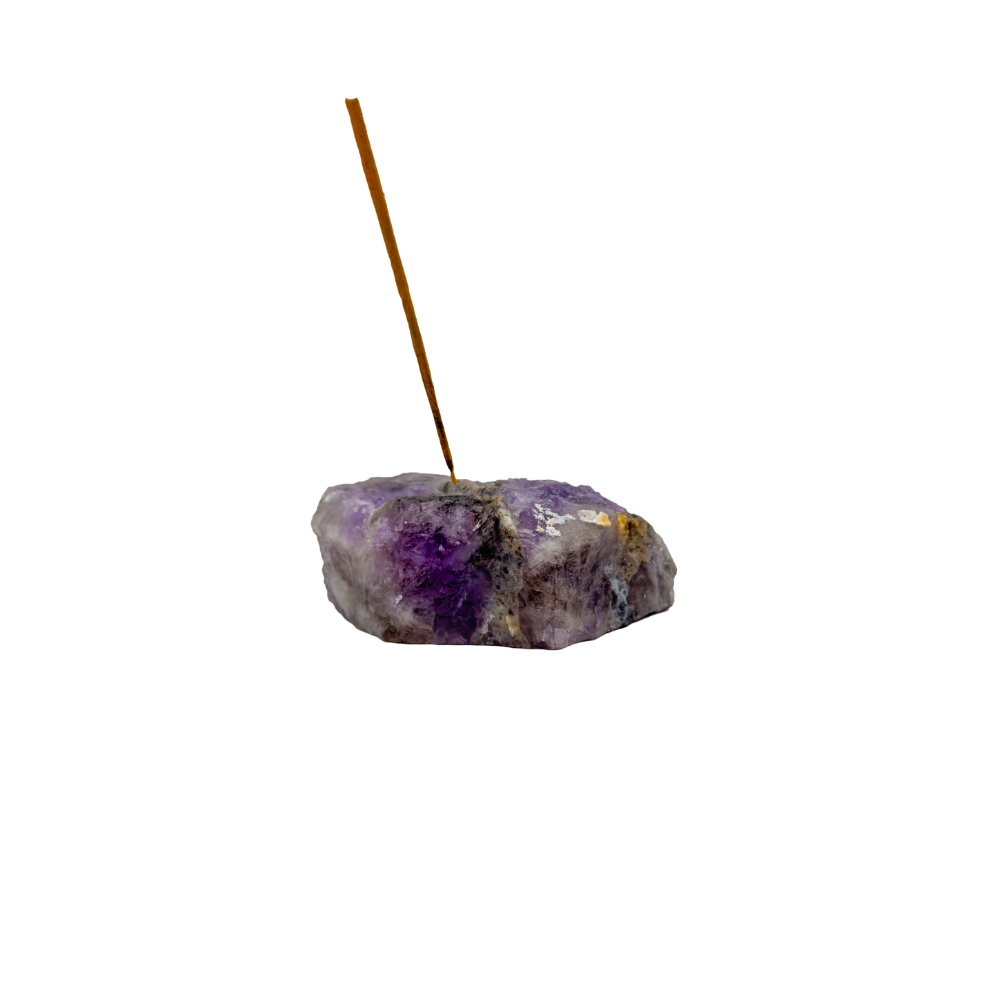 Polished Amethyst incense holder from Brazil, alternate view