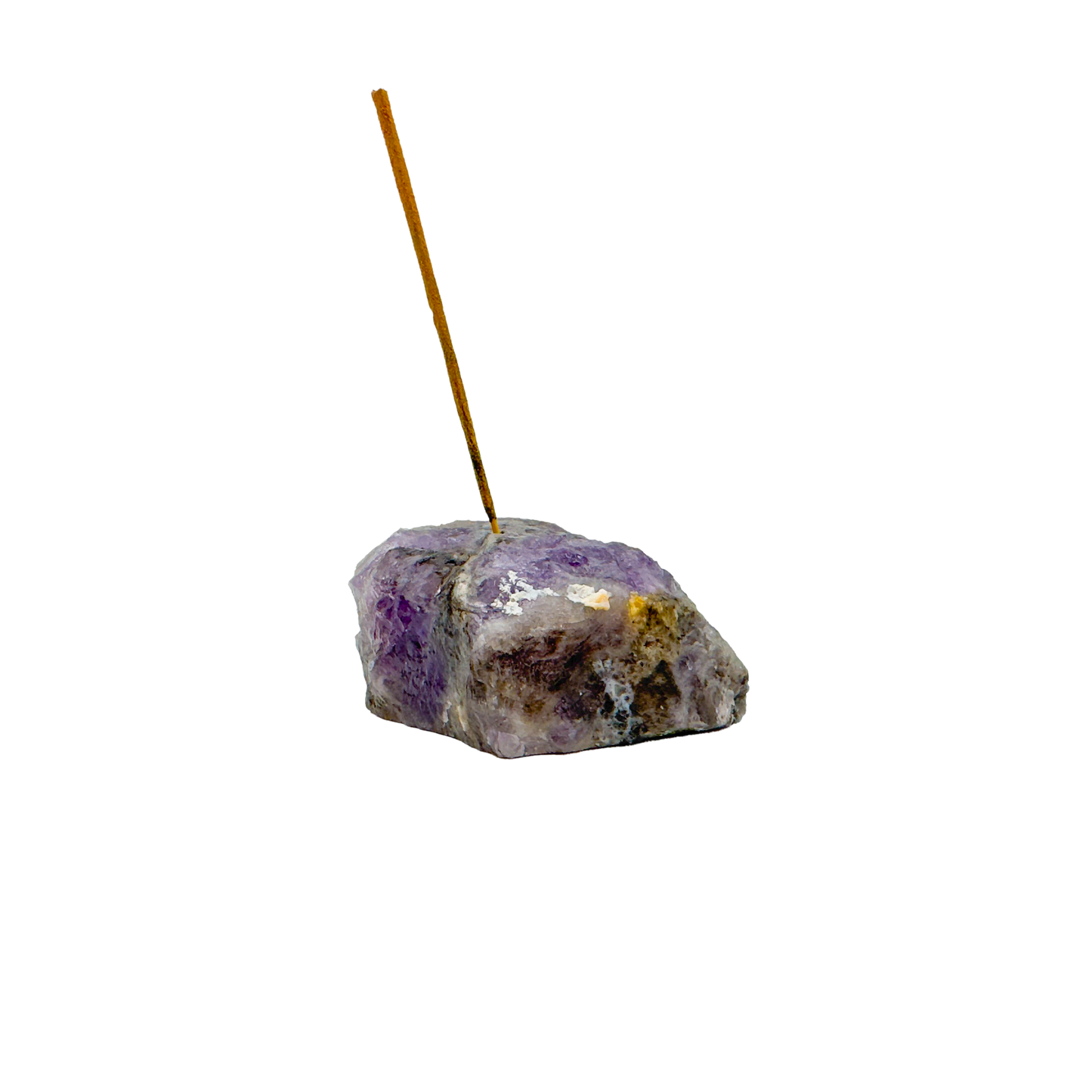 Polished Amethyst incense holder from Brazil, alternate view