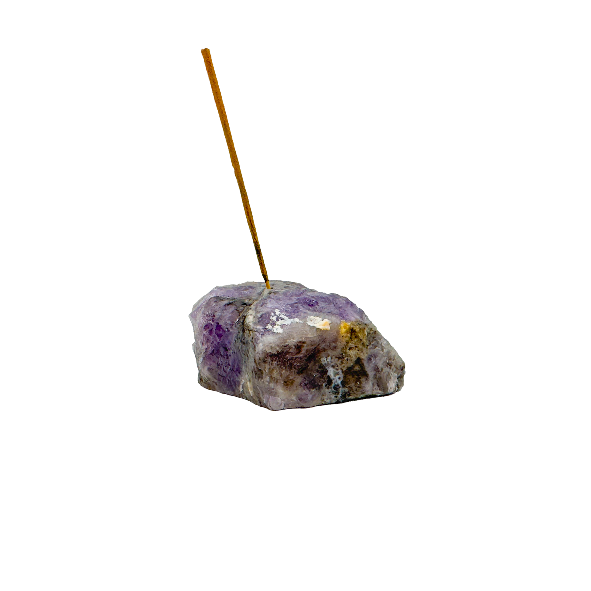 Polished Amethyst incense holder from Brazil, alternate view