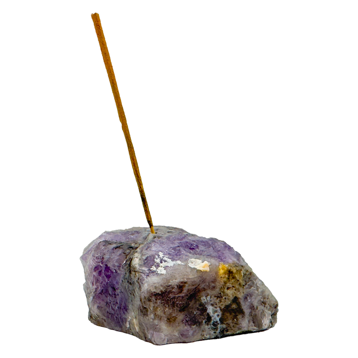 Polished Amethyst incense holder from Brazil, alternate view