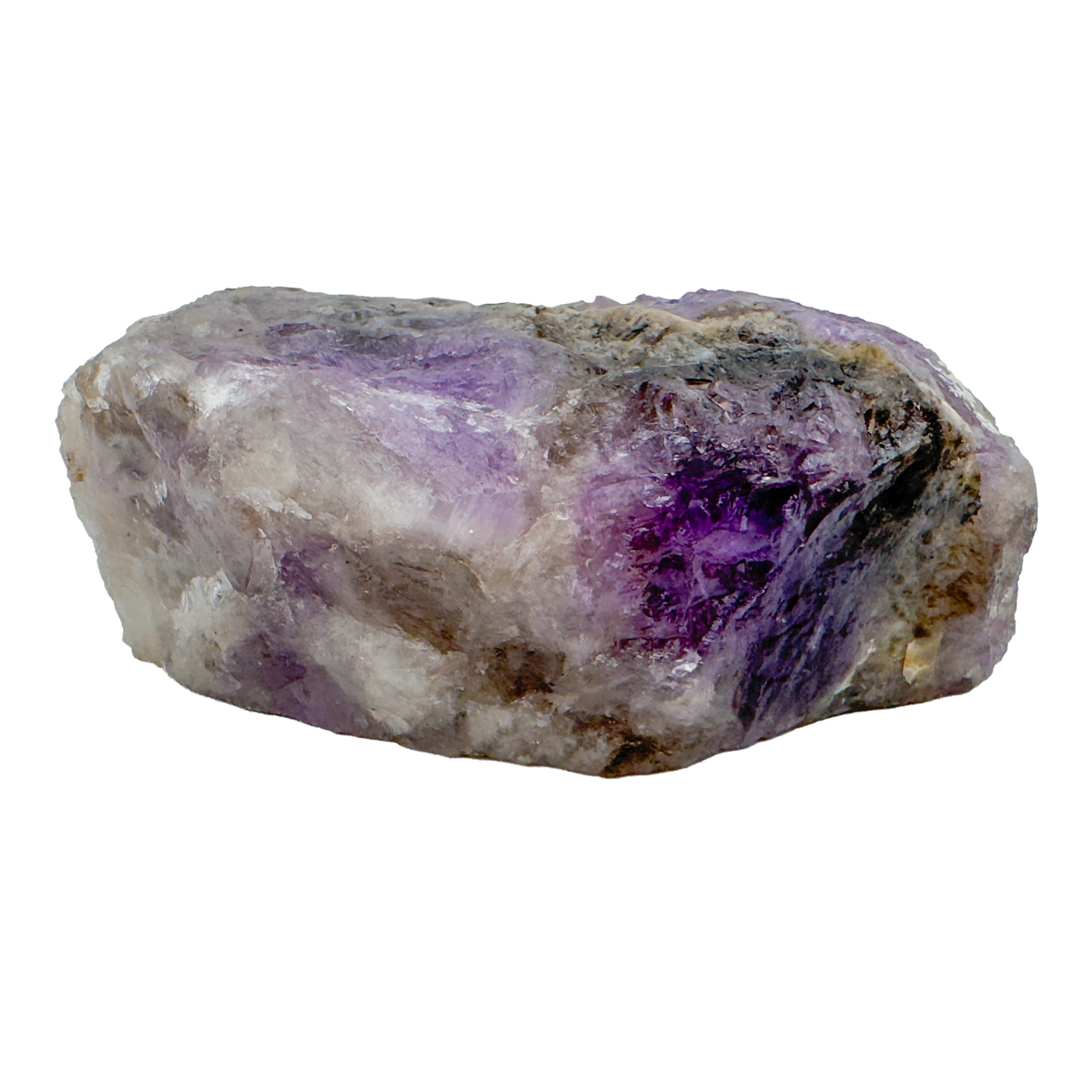 Polished Amethyst incense holder from Minas Gerais, Brazil, purple stone with a center hole for a stick of incense