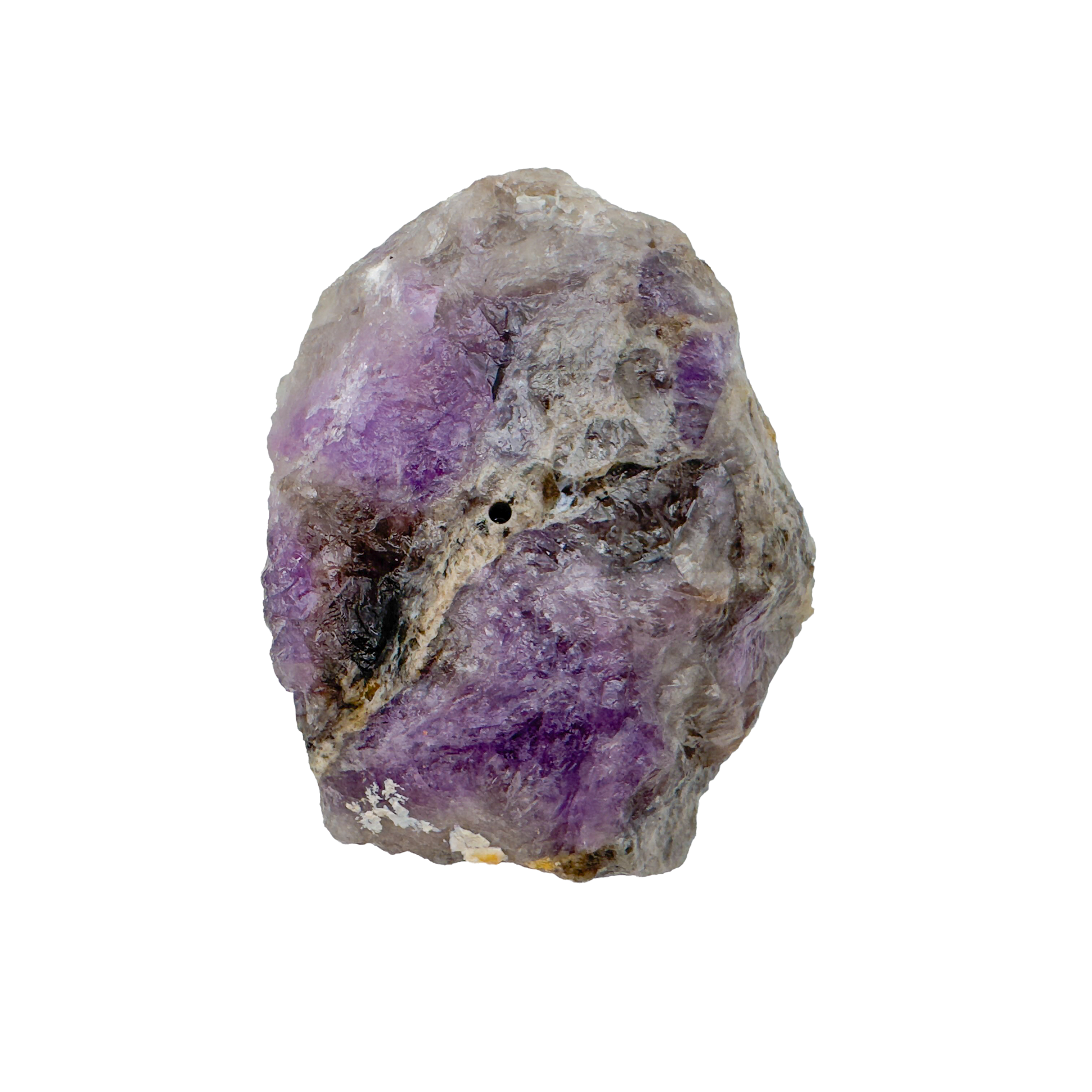 Polished Amethyst incense holder from Brazil, alternate view