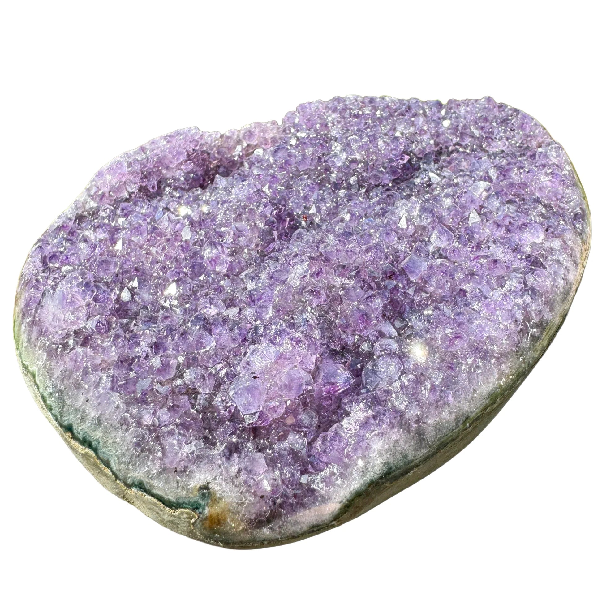 Opposite side of Grade AA Amethyst raw geode, associated with Stress Relief and Sleep, showing natural color depth.