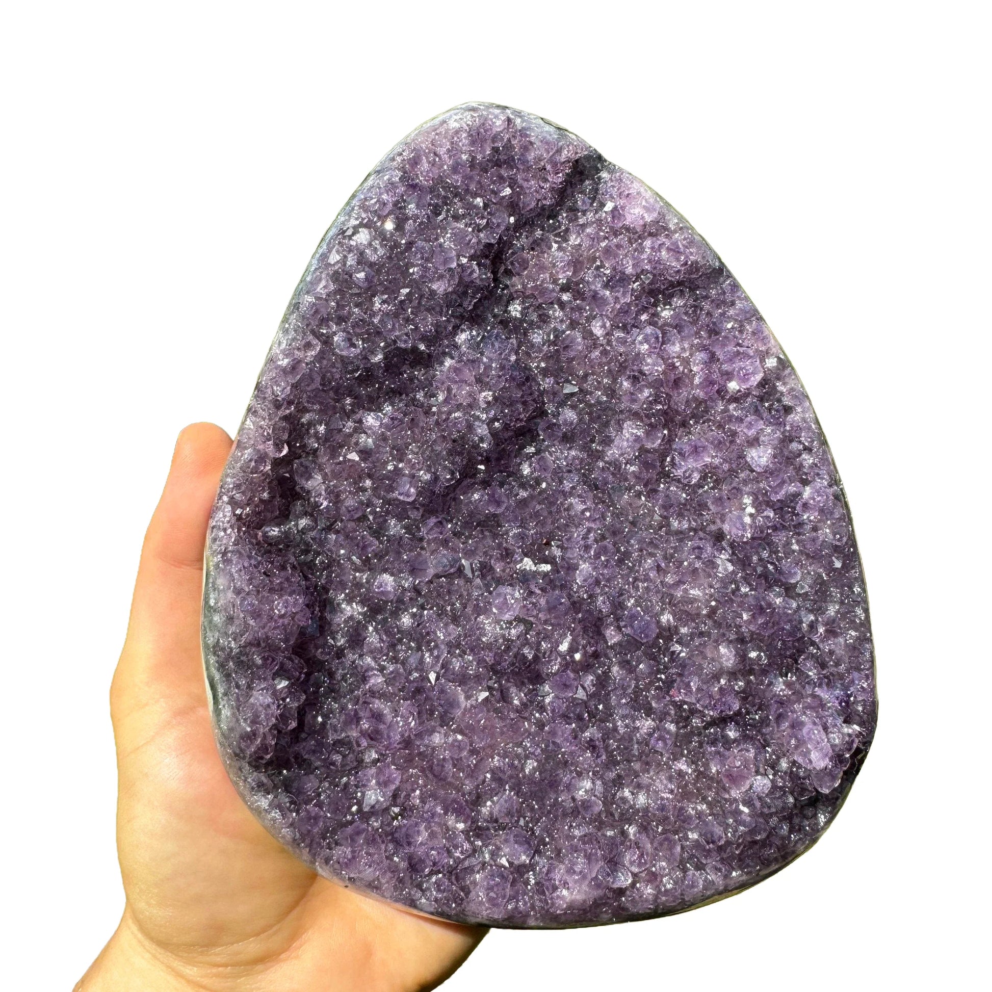 Detail shot of Grade AA Amethyst geode under natural light
