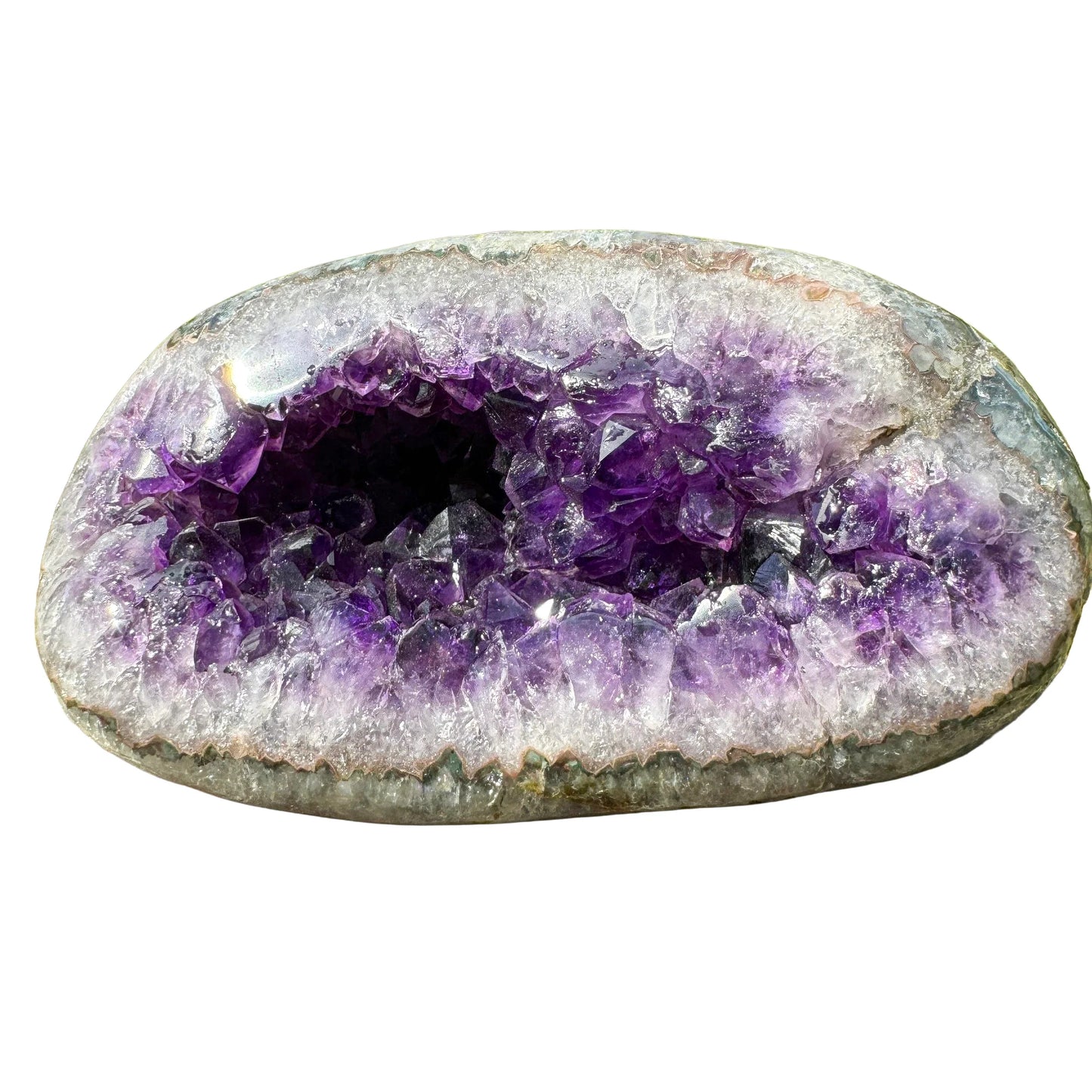 Alternate angle of Amethyst raw geode, Uruguay-sourced.