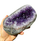 Back view of Grade AAA Amethyst geode showing natural surface