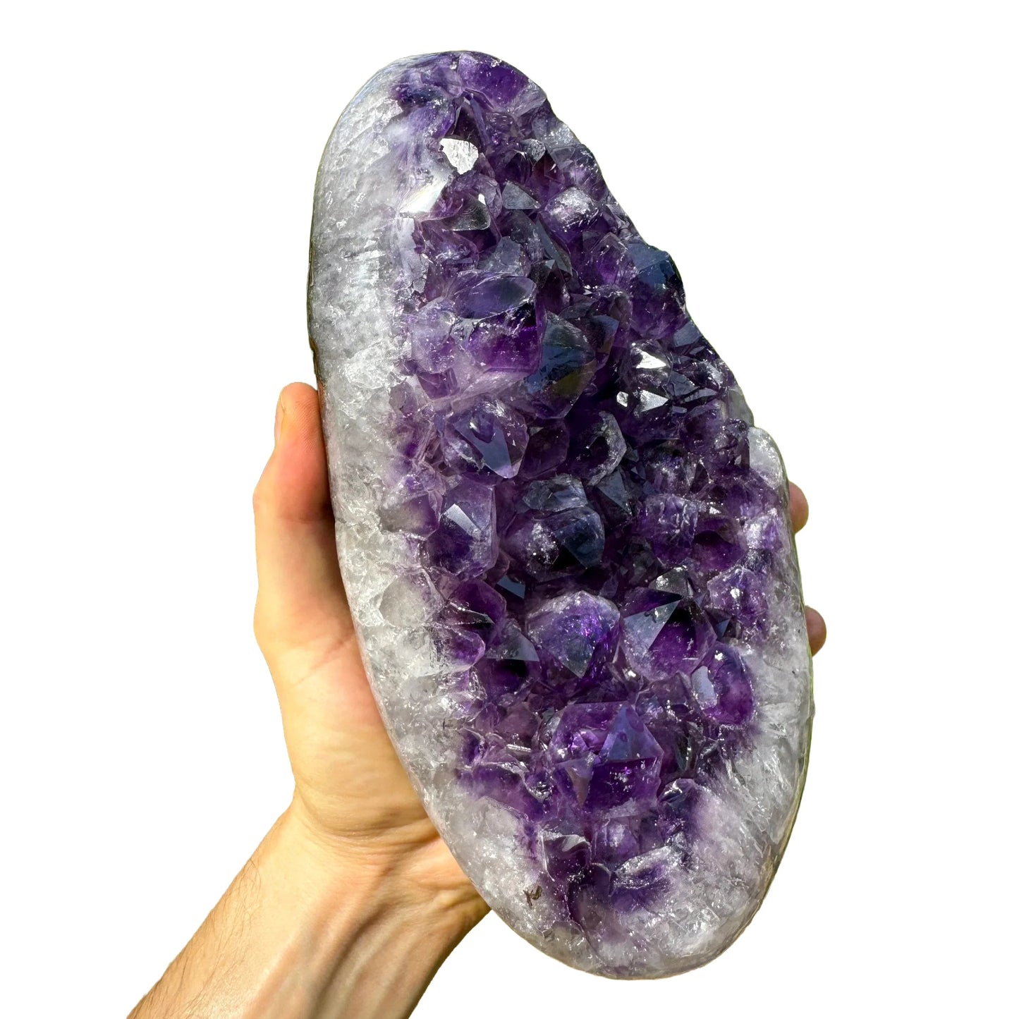Detail shot of Grade AAA Amethyst geode under natural light