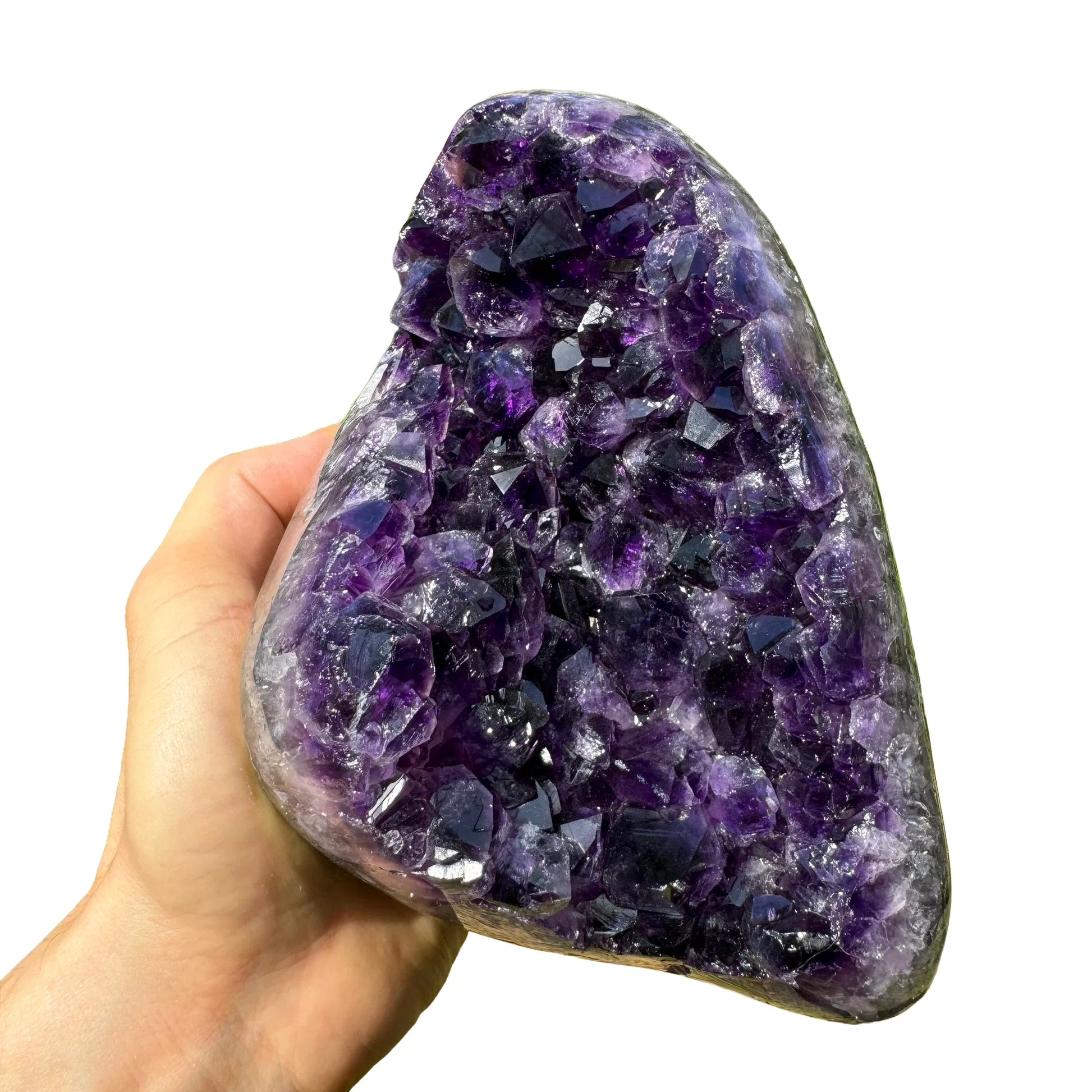 Detail shot of Grade AAA Amethyst geode under natural light