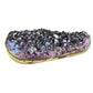 Profile shot of Grade AAA Amethyst raw geode, hand-selected from Artigas, Uruguay, showing characteristic color.