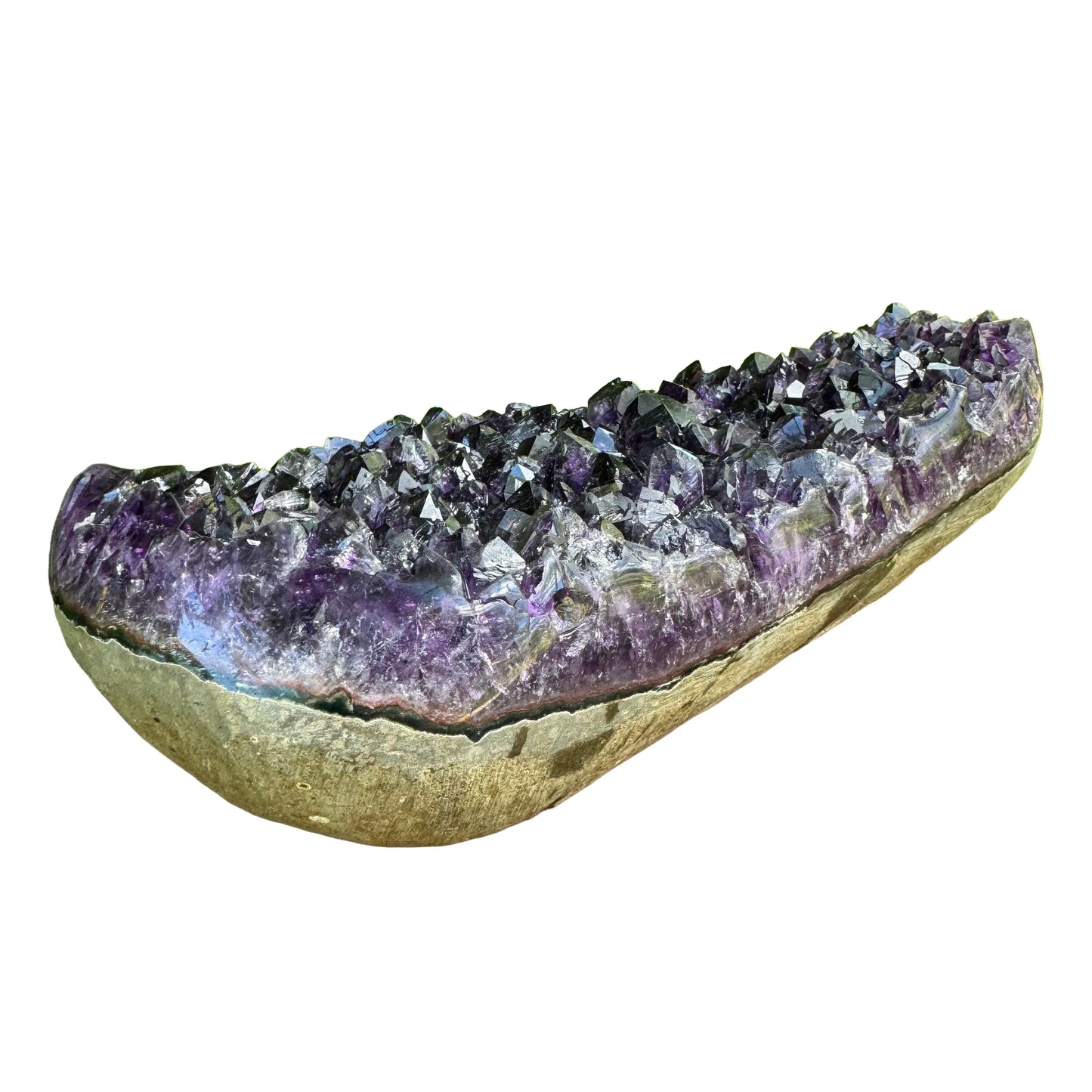 Opposite side of Amethyst raw geode, sourced from Uruguay, associated with Stress Relief.