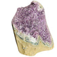 Top angle of Grade AA purple Amethyst raw geode, from Uruguay.