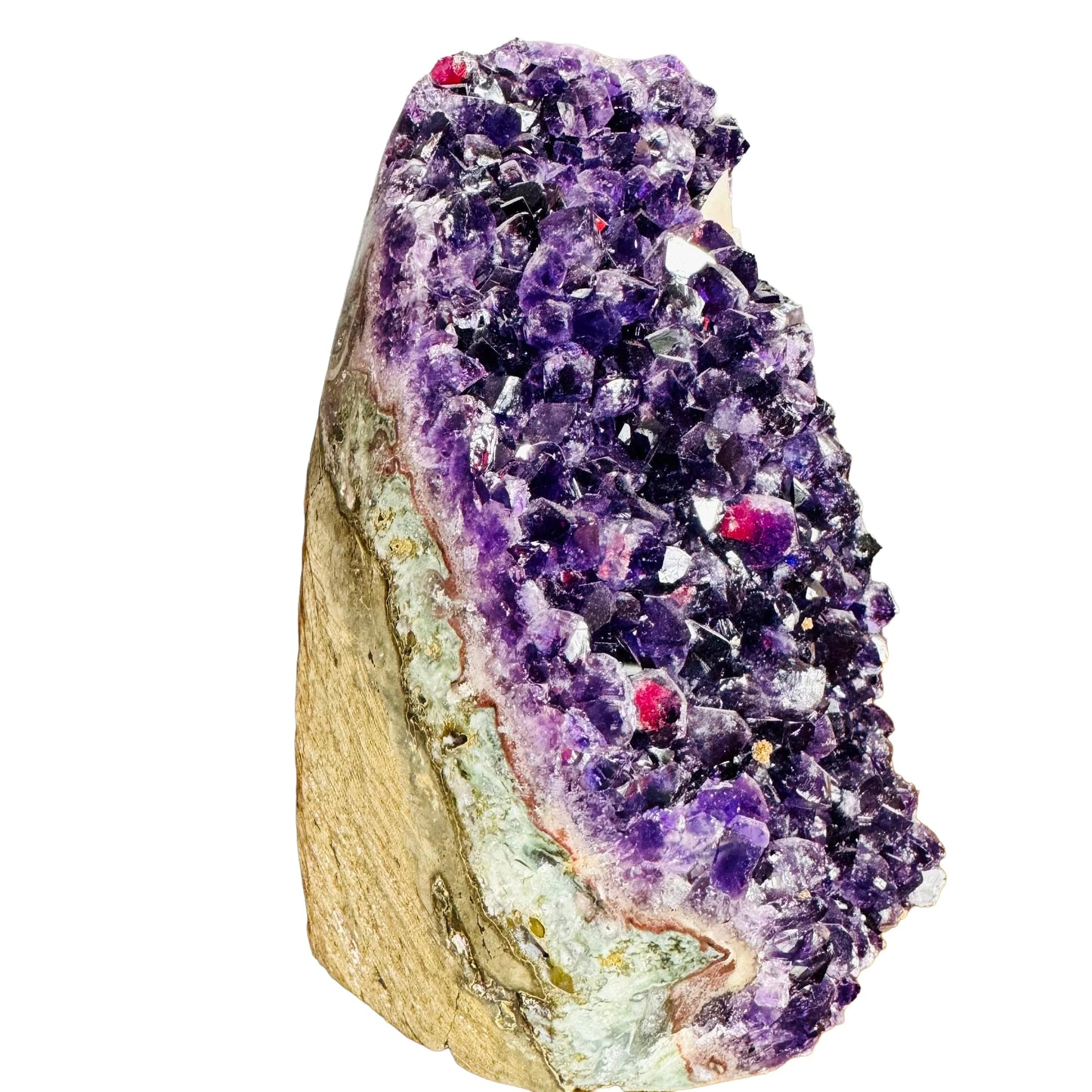 Overhead angle of Grade AA Amethyst raw geode, Uruguay-sourced.