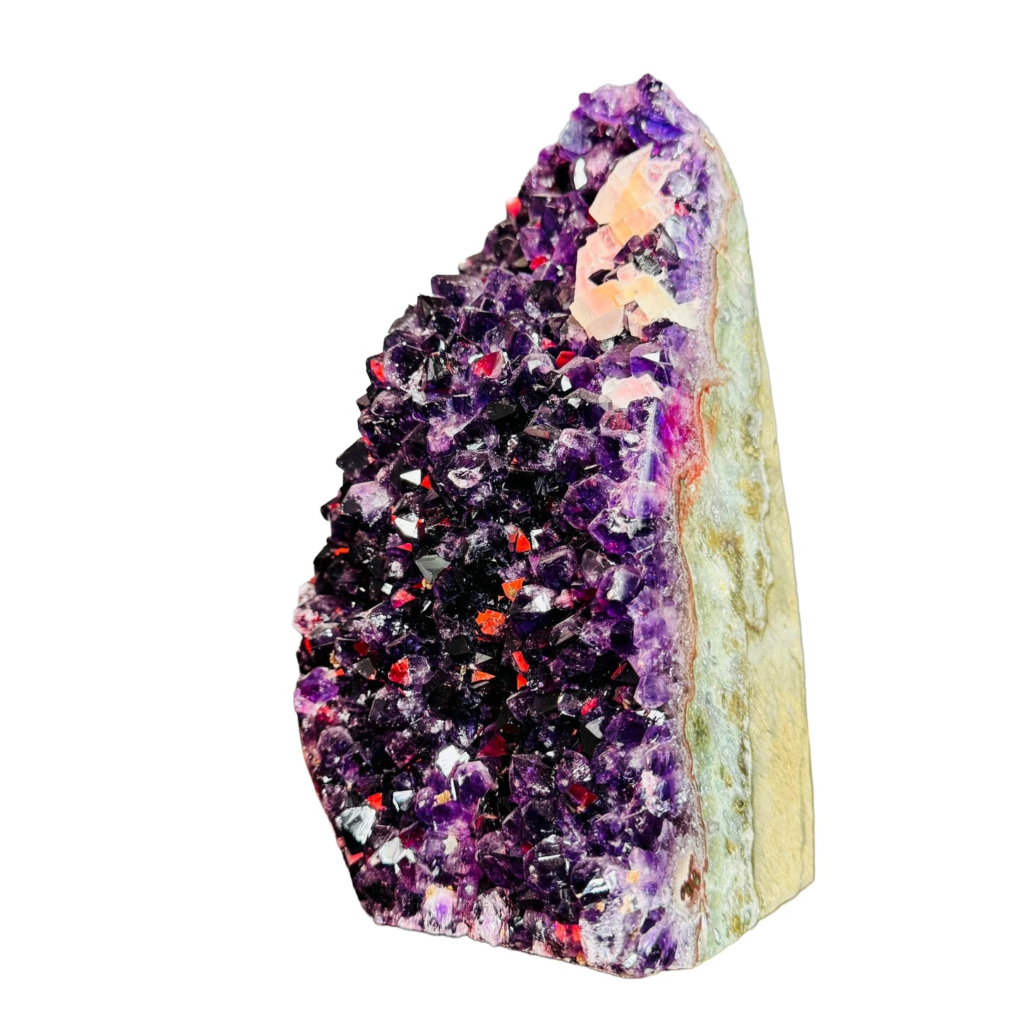 Back view of Grade AA Amethyst geode showing natural surface