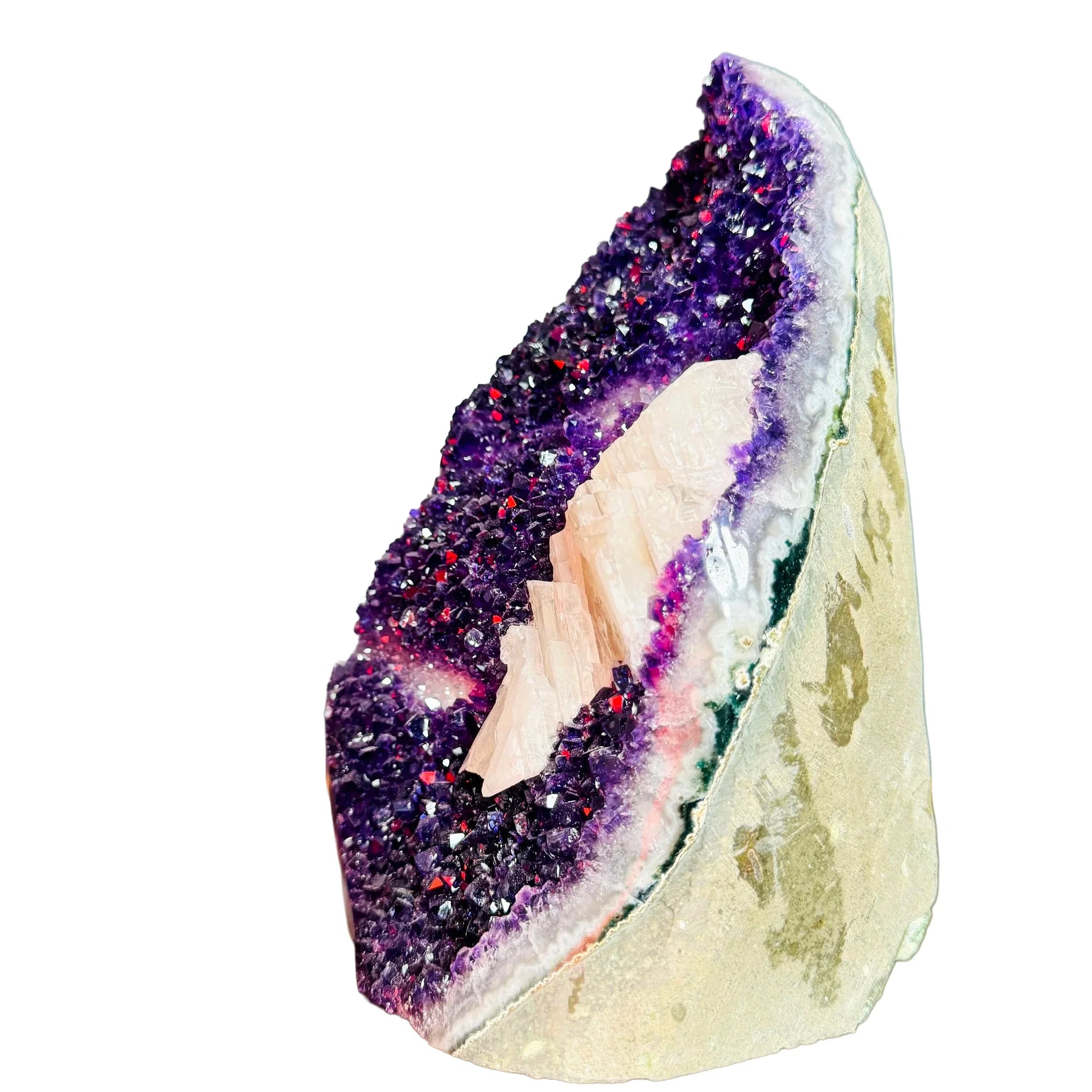 Alternate side of Grade AA Amethyst raw geode, showing open form, sourced from Uruguay.
