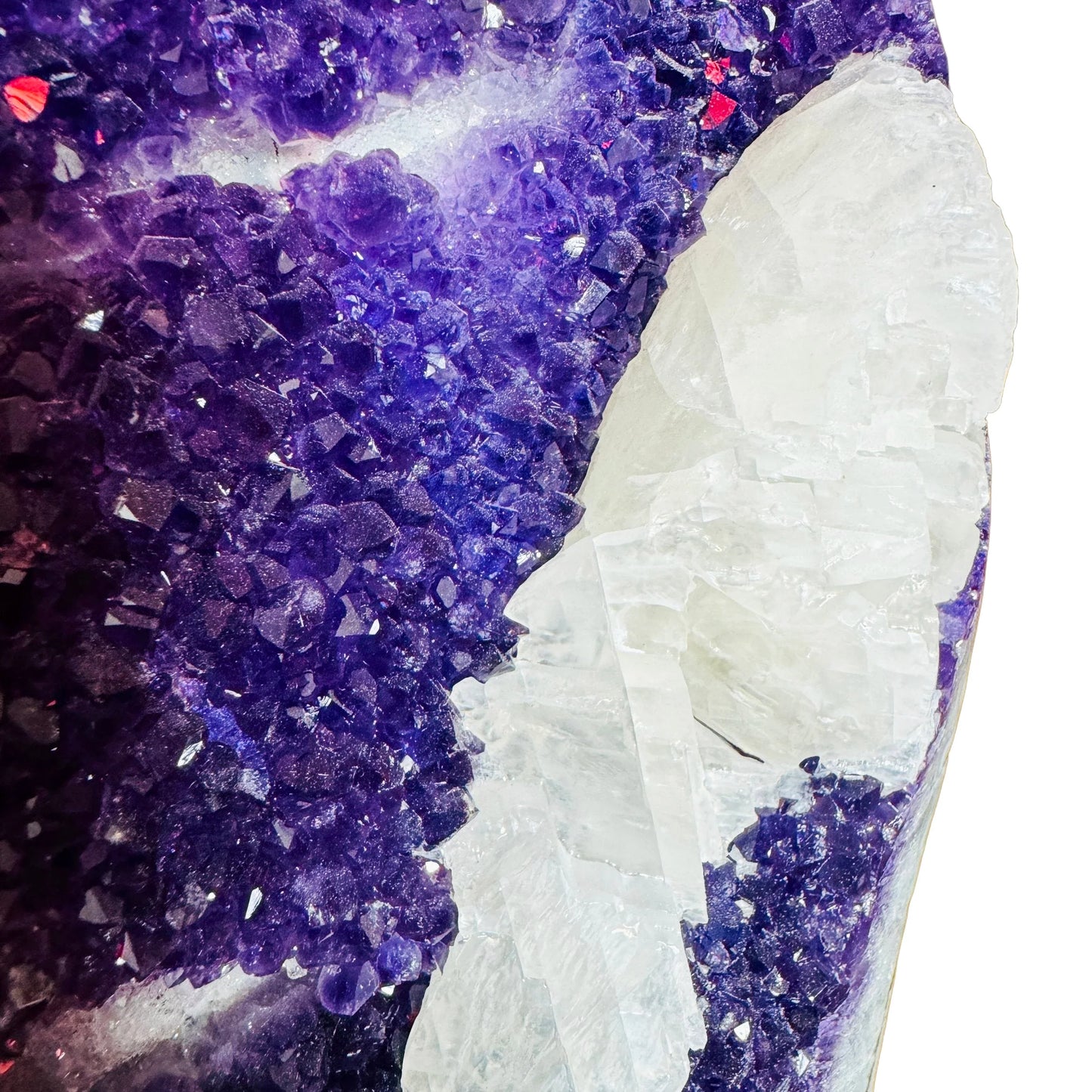 Back view of Grade AA Amethyst geode showing natural surface