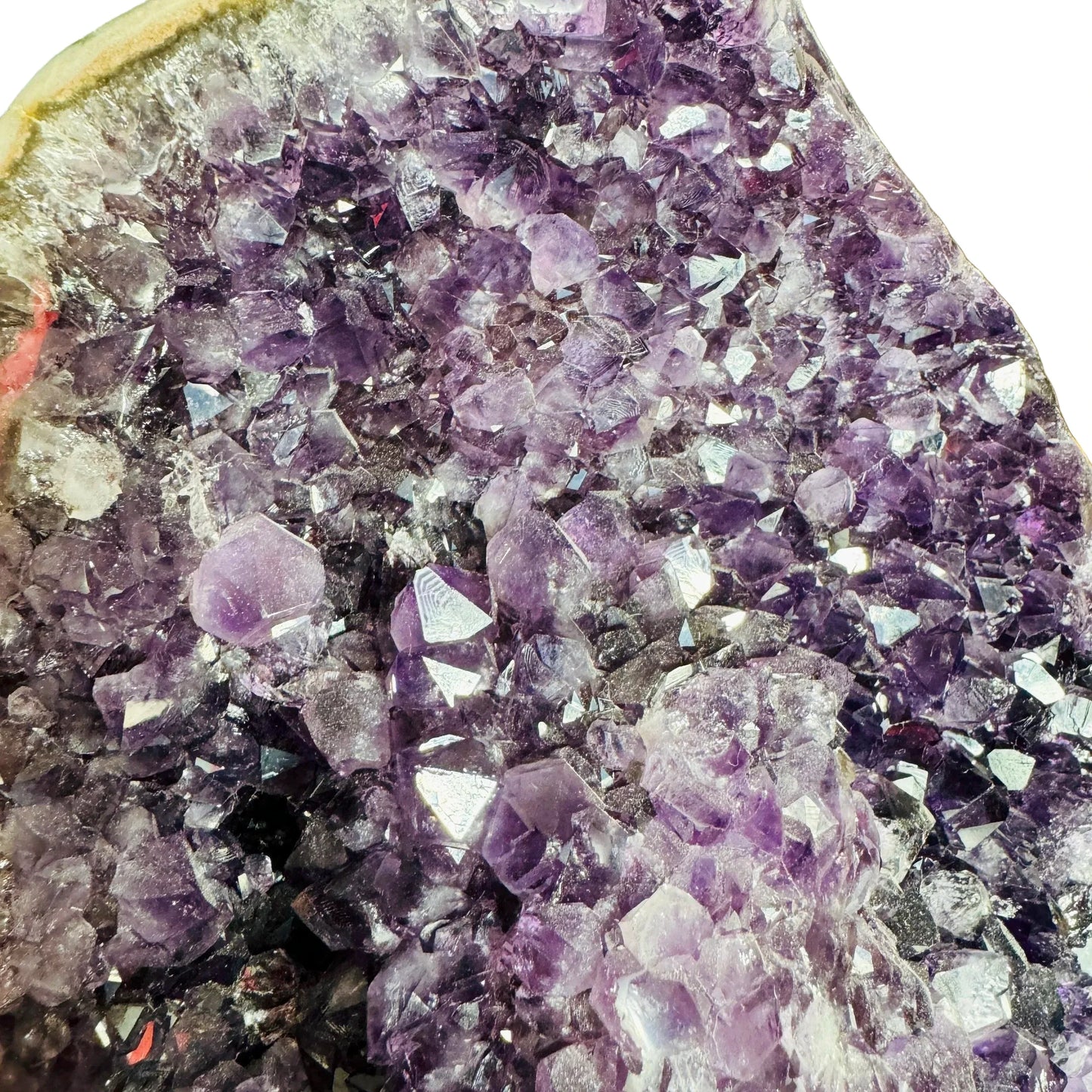 Detail shot of Grade AA Amethyst geode under natural light
