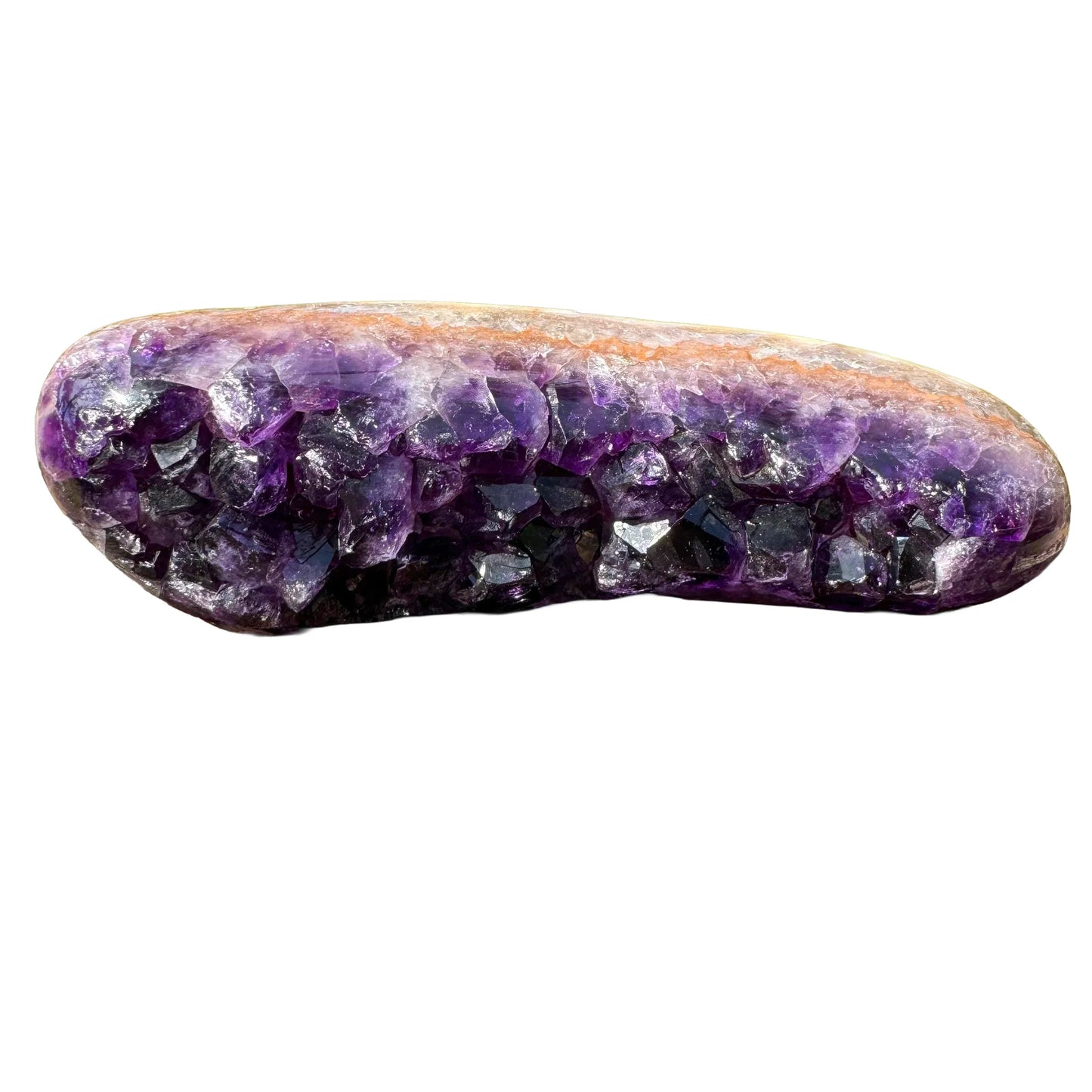 Daylight view of a single Amethyst raw geode from Artigas, Uruguay.