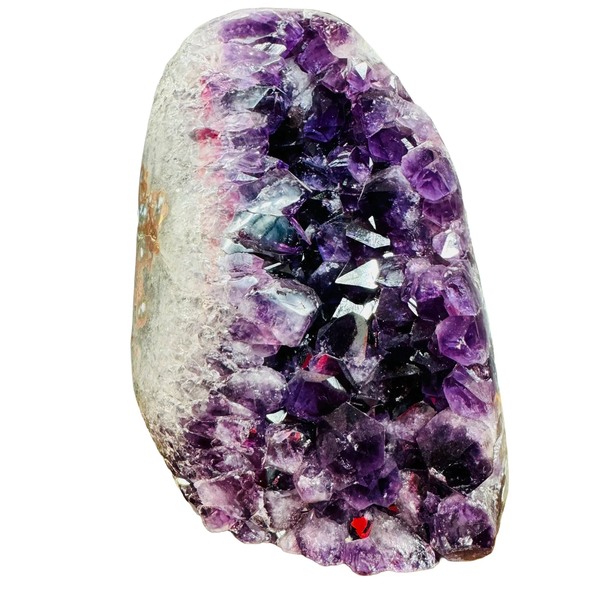 Top-side view of Amethyst raw geode, showing subtle veining.