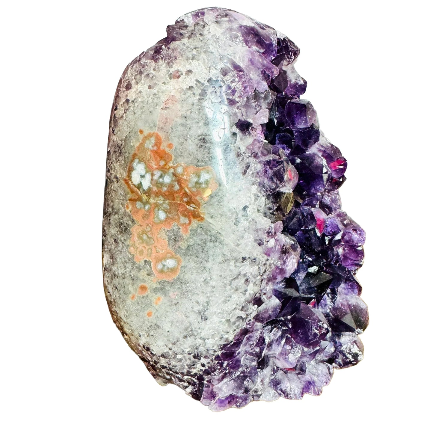 Bottom side of Amethyst raw geode, sourced from Artigas, Uruguay.