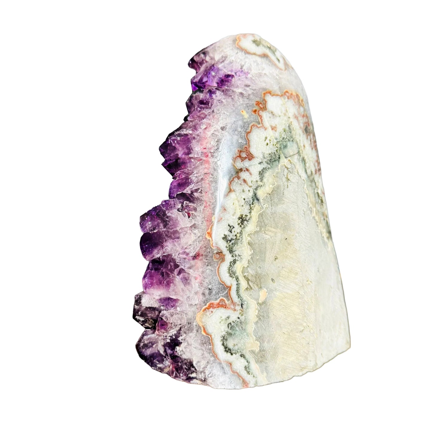 Back view of Grade AA Amethyst geode showing natural surface