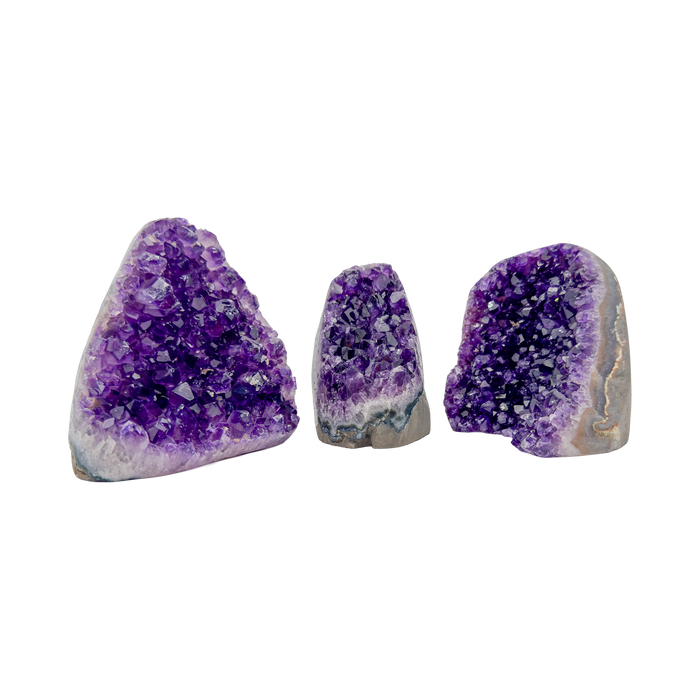 Hand-selected Grade AAA Amethyst polished freeforms from Artigas, Uruguay, 2 to 3 inch with deep saturated purple
