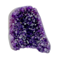 Close-up of Grade AAA Amethyst polished freeform showing top-tier purple saturation and crisp banding
