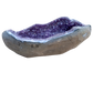 Large amethyst cathedral geode from Artigas Uruguay, deep violet druzy crystal in grey agate shell, AAA grade, view 11