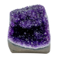 AAA polished amethyst geode from Artigas, Uruguay, deep violet druzy crystal face on a cut standing base