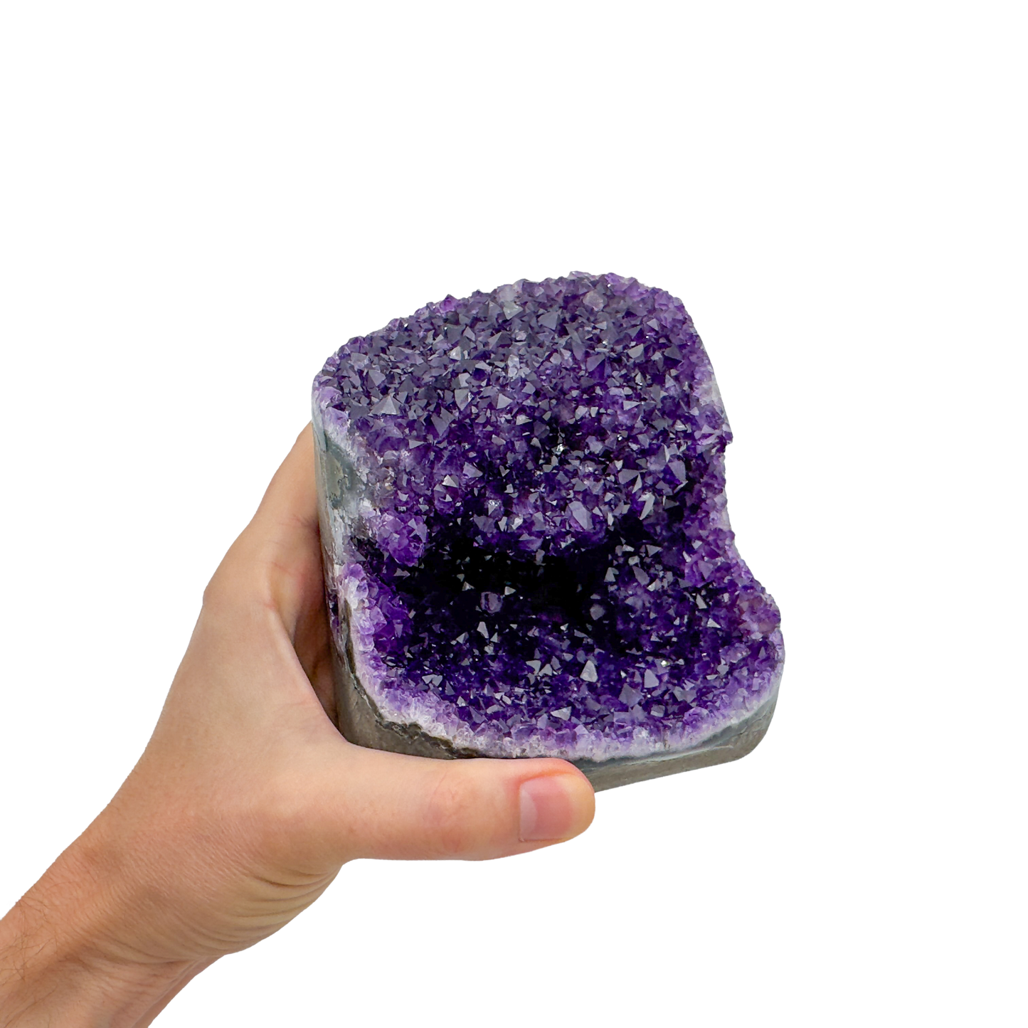 AAA amethyst polished geode from Uruguay, alternate view